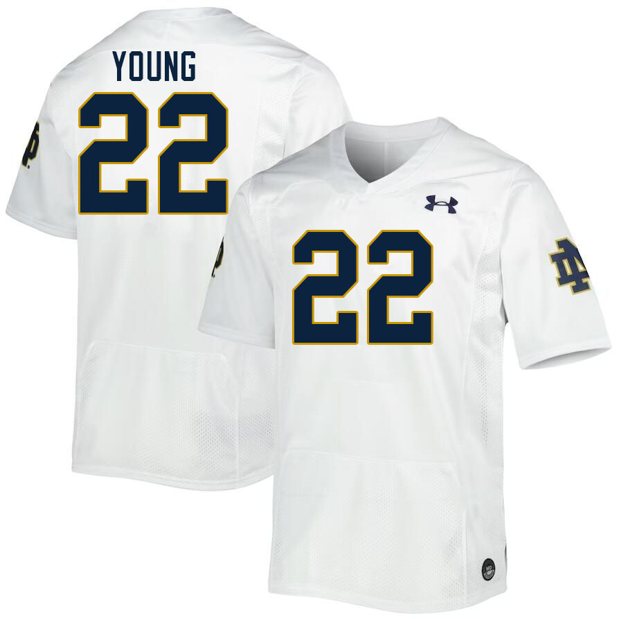 Men #22 Kedren Young Notre Dame Fighting Irish College Football Jerseys Stitched-White